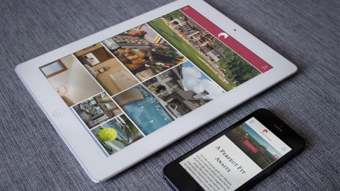 website displayed on tablet and mobile phone