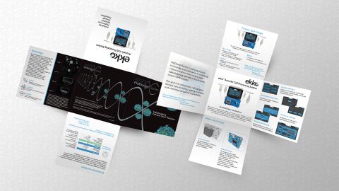 An example of an iron cross folded mailer for FloDesign