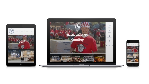 The TNT website in a responsive array of devices.