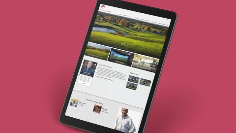 website displayed on a tablet